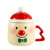 Creative High-Value Christmas Ceramic Cup With Lid Household Cute Couple Gift Water Cup Souvenir