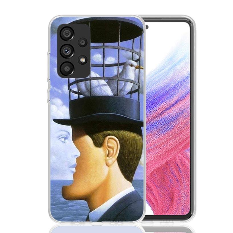 Чехол для телефона с рисунком Рене Магритта для Samsung Galaxy A17 A16 A14 A15 A13 A57 A56 A54 A55 A53 A37 A36 A34 A35 A33 A26 A24 A25 A23 Gala