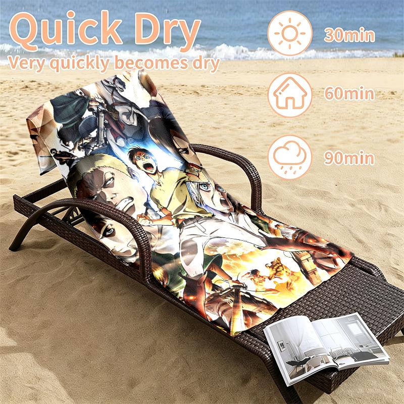 Attack on Titan Beach towels also serve as bath towels summer essential a musthave for the outdoors the beach and the pool