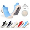 Breathable Anti-Slip Sports Socks Low Cut Ankle Terry Cushioned Black Rubber Yoga Socksfor CyclingTrampolineGymFitness