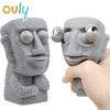 Ovly Пучеглазый человек с острова Пасхи, креативный, смешной, причудливый, декомпрессионный, стресс-снимающий, игрушка, сжимаемая, СДВГ, кавайный, милый подарок