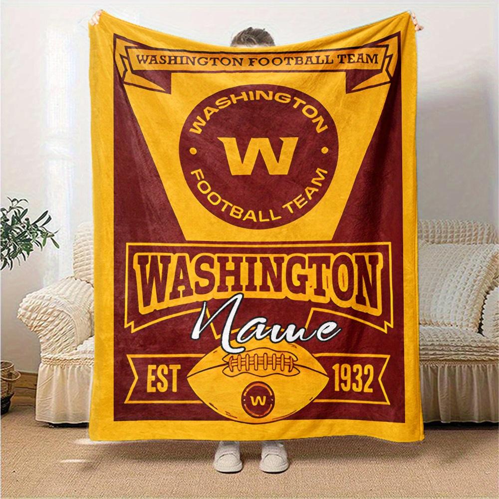 Washington Football Team Logo Customized Your Name Blanket Lightweight And Comfortable Warm Blanket Suitable For Bed Home Chair Office Sofa Camping