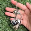 Exquisite Heart Keychain Big Hearts Bag Pendant Alloy Material Keyrings Perfect for Car Keys Bag Backpack Decoration