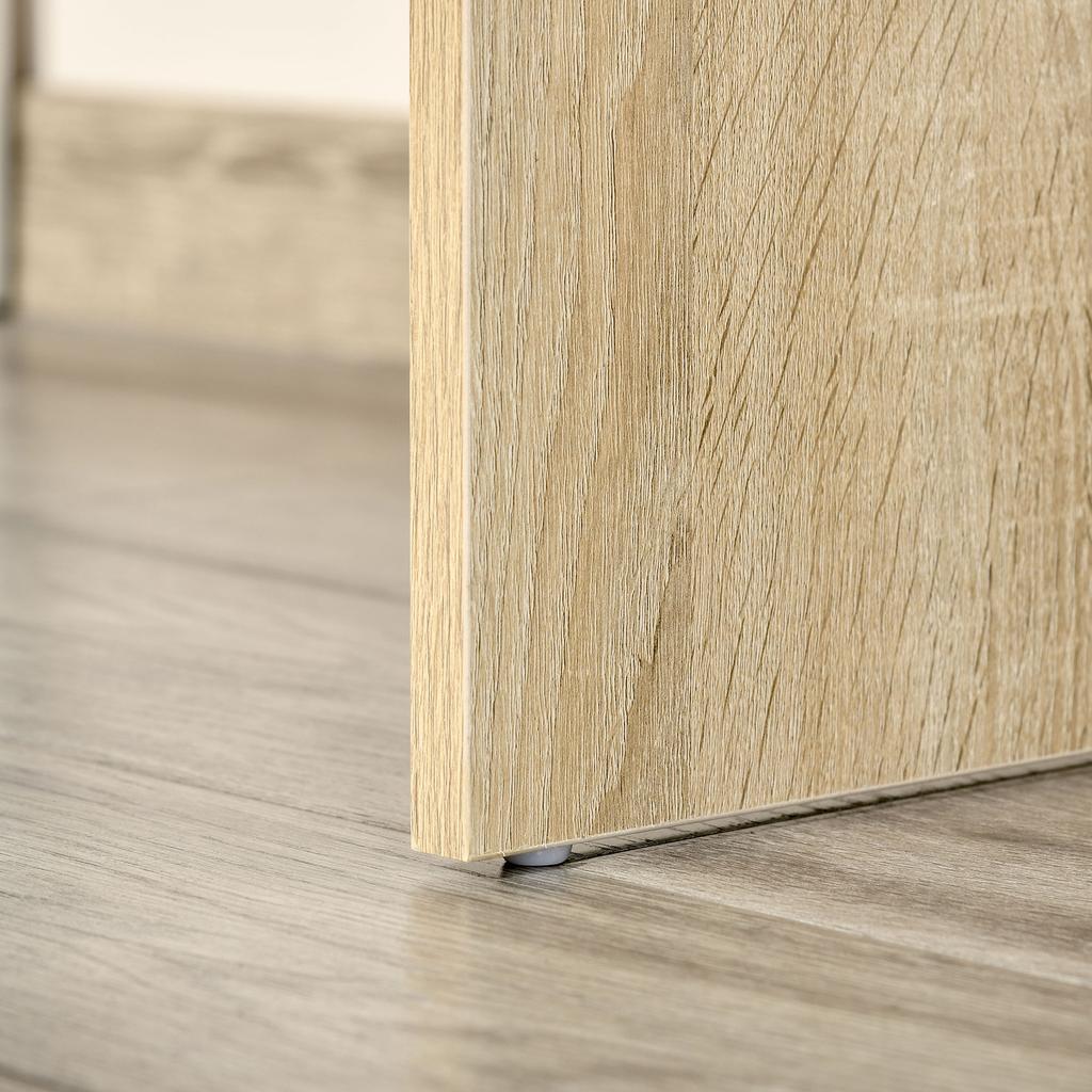 L-Shaped Desk, Corner Computer Desk with Storage Drawer, Adjustable Shelf, Cabinet for Home Office and Study, 120 x 92 x 75cm, Oak and White