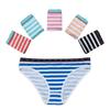 Sexy Striped Bikini Cotton Women Underpants Ladies Panties Underwear Girls Briefs Set New 6 Pcs/lot