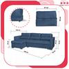 Varius Corner Sofa Bed with Sleeping Function Family Furniture Cornea Blue