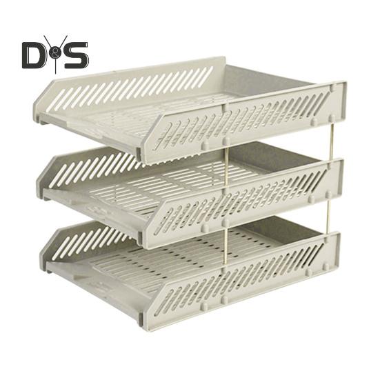3 Tier Stackable Letter Tray Desk Paper Organizer Plastic File Document Storage Rack for Home Office School