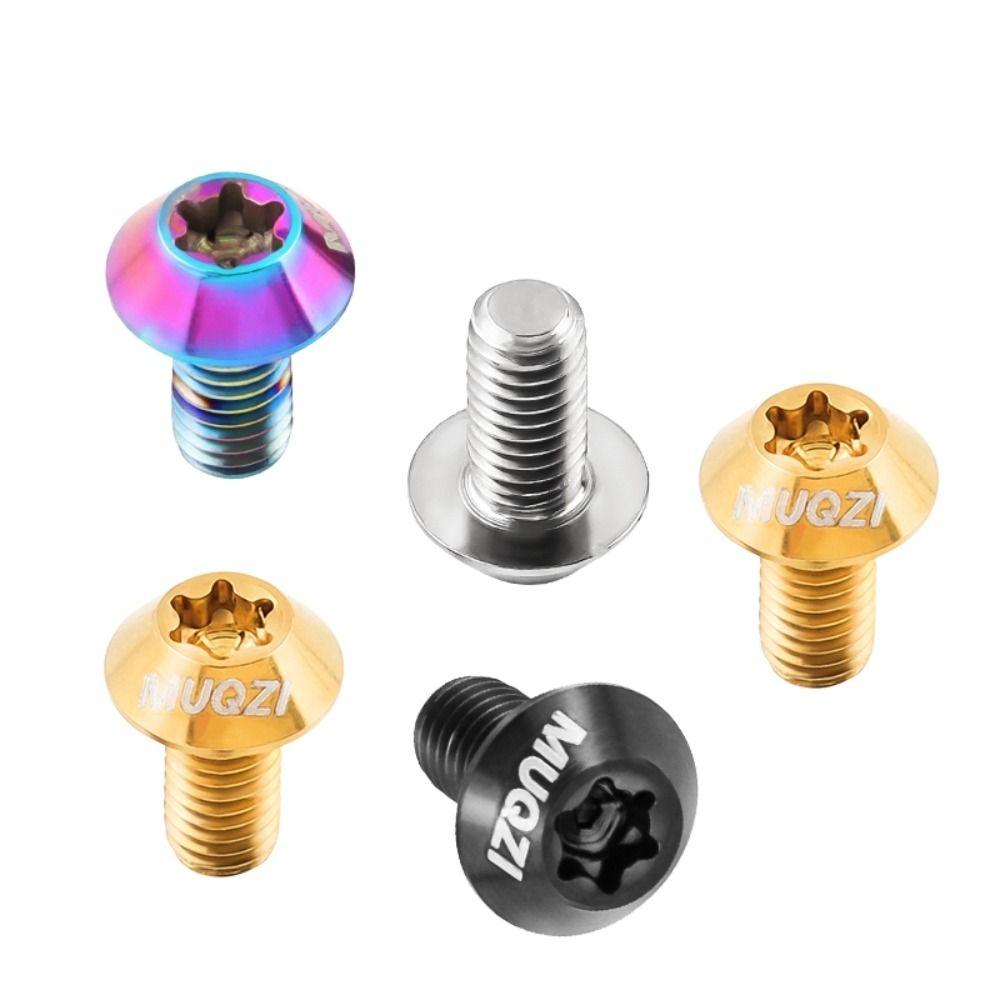 6pcs Titanium Bike Disc Brake Rotor Bolts Disc Brake Rotor Fixing Bolts Cycling Accessories