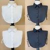 Women Cotton Crystal Fake Collar Blouse Vintage Solid Detachable Shirt Collar False Lapel Blouse Top Women Clothes Accessories