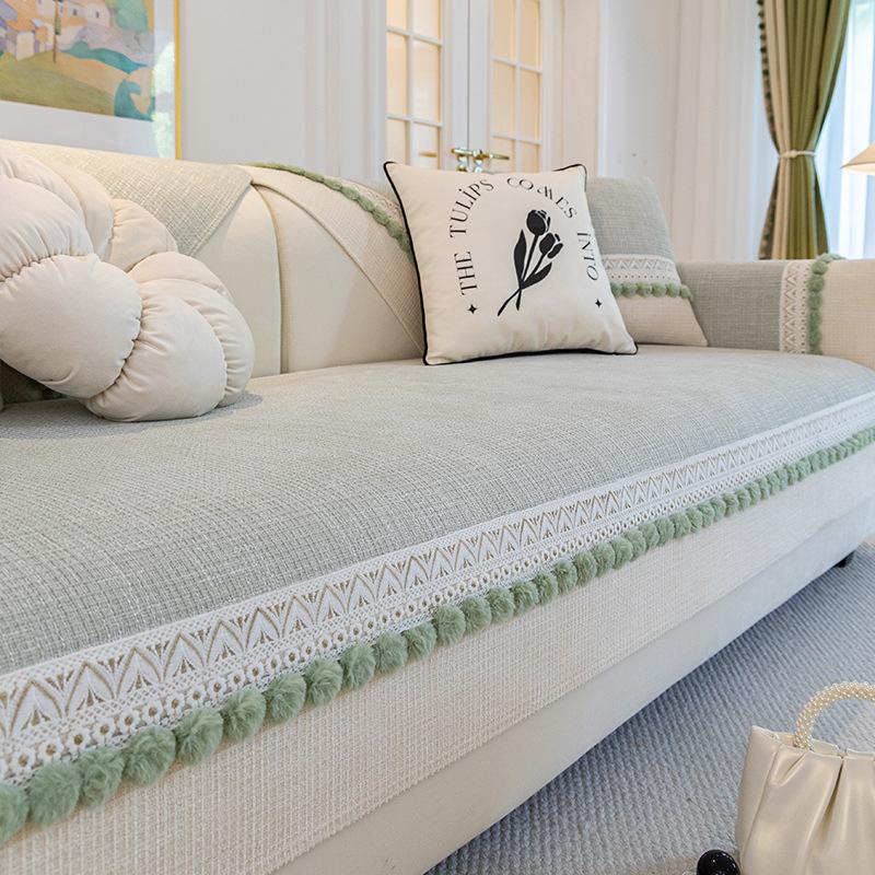 Light French Cream Wind Sofa Cushion  New Four Seasons Universal Non-Slip Cushion Chenier Sofa Cover Cover