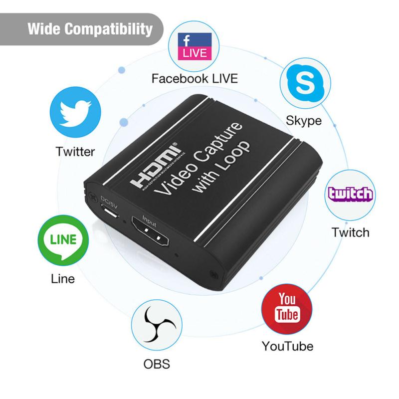 Capture  Card Metal 4k 60hz 1080p Usb Hdmi-compatible Loop Out Game Record Card
