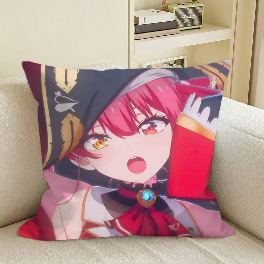 Senchou Houshou Marine ChibiS Square Sofa Pillow Cover Solid Color Living Room Home Decor Cushion Case