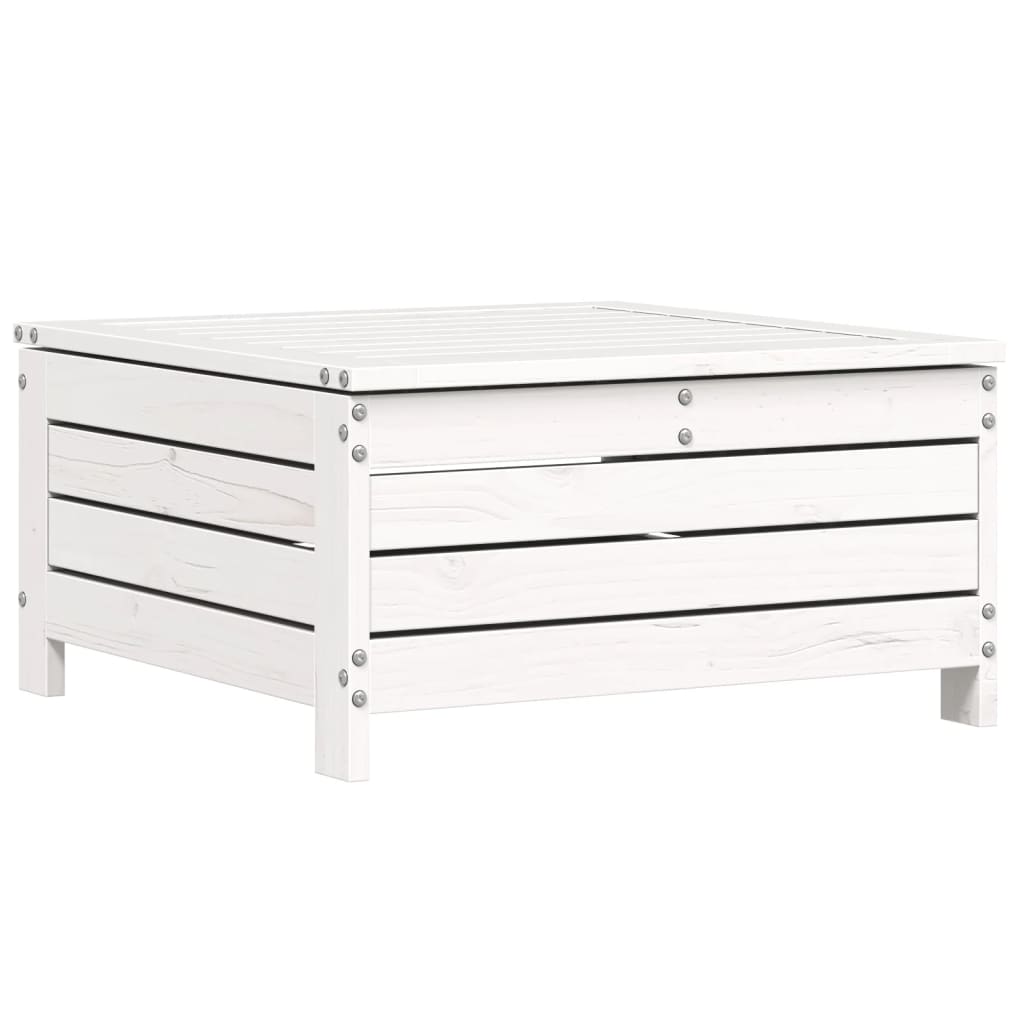 4 Piece Garden Sofa Set White Solid Pine Wood