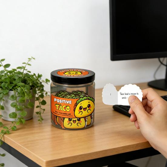 Позитивная банка Тако 60 Карточек с аффирмациями для эмоциональной поддержки Рождественские подарки в чулок Подарок на день рождения для женщин Мужчин Друзей Подростков Коллег Учителей