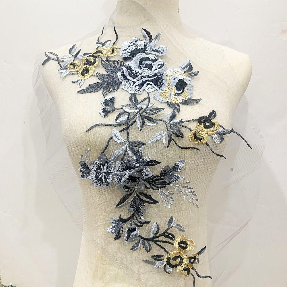 Изысканная одежда аппликация кружевная ткань нашивки на одежду цветы вышитые нашивки шитье