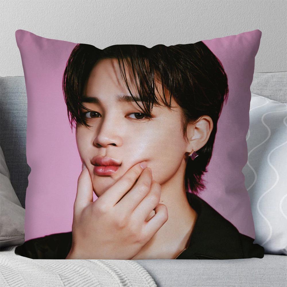 Korean Celebrity Park JiMin Pillow Case Square Pillow Bedroom Sofa Leisure Comfort Cushion Car Living Room Home Decoration 40X40