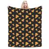 Cool Fun Pepperoni Pizza and Slices Graphic Throw Blanket  Soft Warm Quality for Kids Boys Girls Bedspread for Spring Outdoor Us