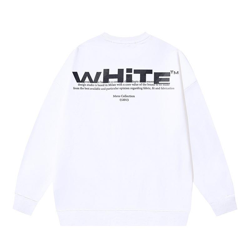 Off-White 2026 Autumn and Winter New Incomplete Letter Printed Pattern Men's and Women's Round Neck Hoodie