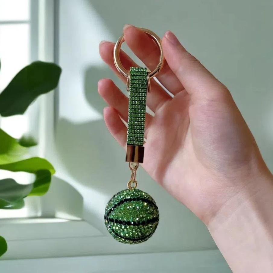 Круглая бусина Баскетбольная подвеска Стразы Спортивный брелок Подарочный брелок Баскетбольный мяч унисекс