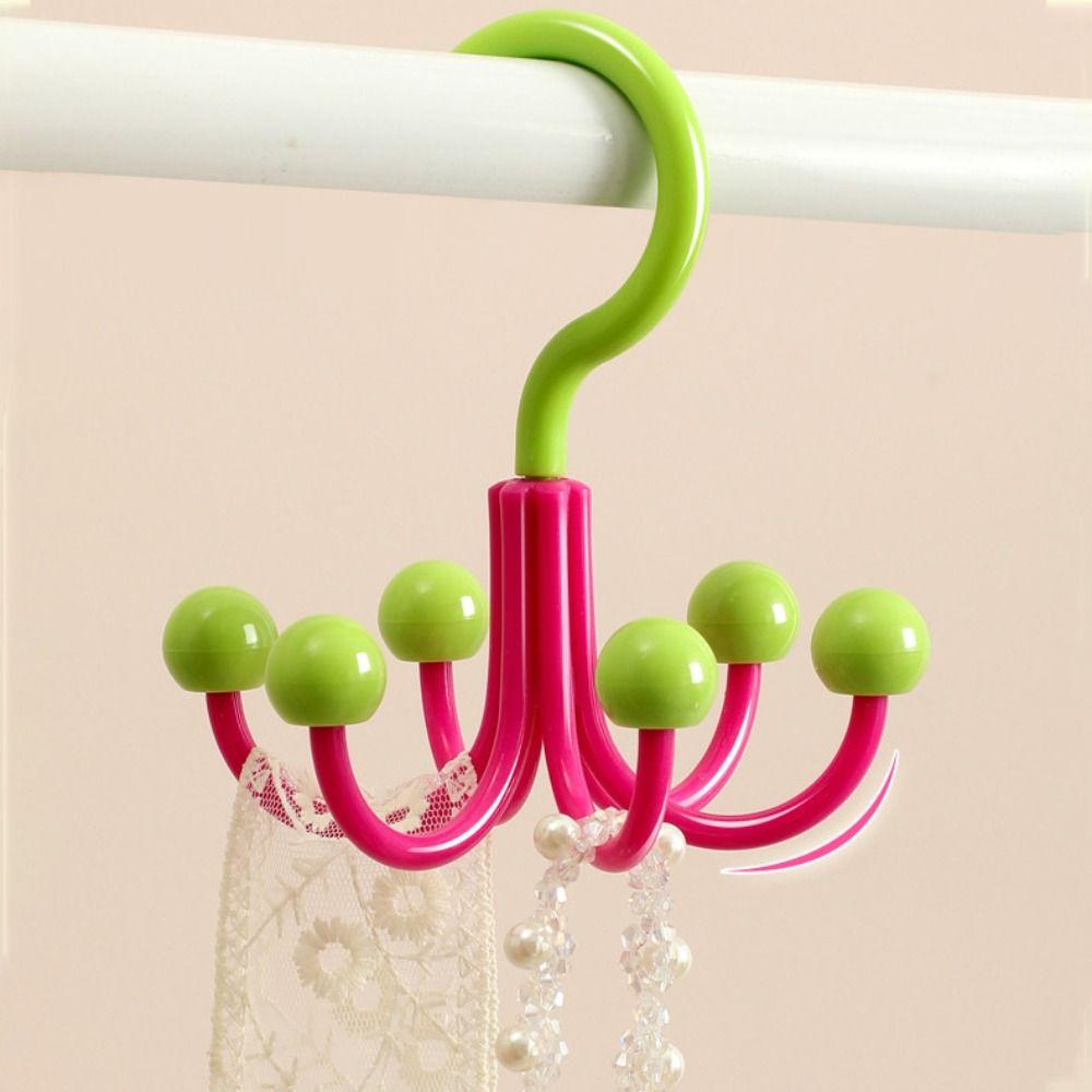 6pcs Space-Saving Dopamine Hook Hanger Six Claws Scarf Hat Bag Organizer  Laundry