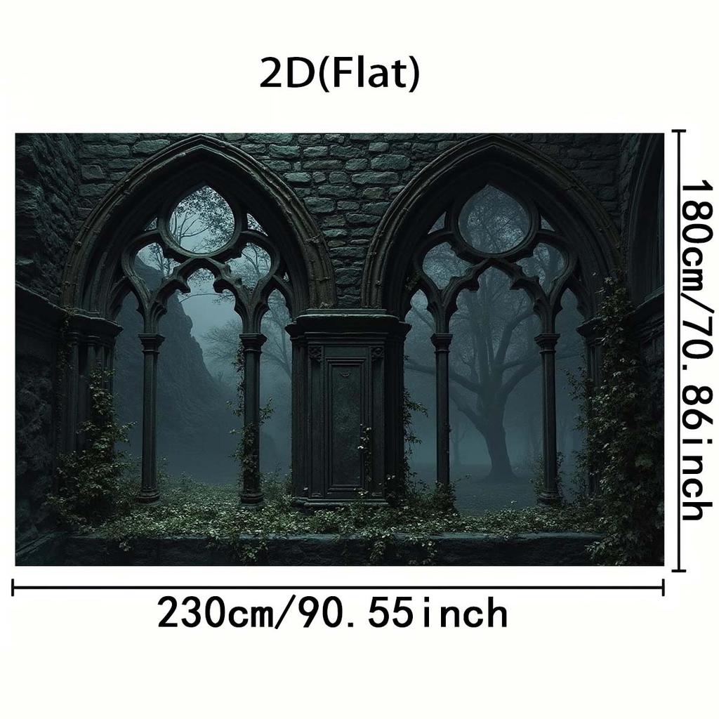 One piece of Gothic church background - Dark medieval architectural decoration for party.zyc