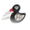 [R8364] - Children's Ring 'Le Monde De Coralie' Black (duck) - 12x12mm