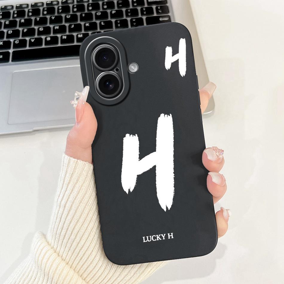 For iPhone 17 17Air Lucky Initial Letter Phone Case For iPhone17 17 Air Soft Silicone Shockproof Cases Bumpers