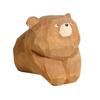 1/3Pcs Wooden Carved Bear Figurine Handmade Woodcarving Art Small Animal Statue Sculpture