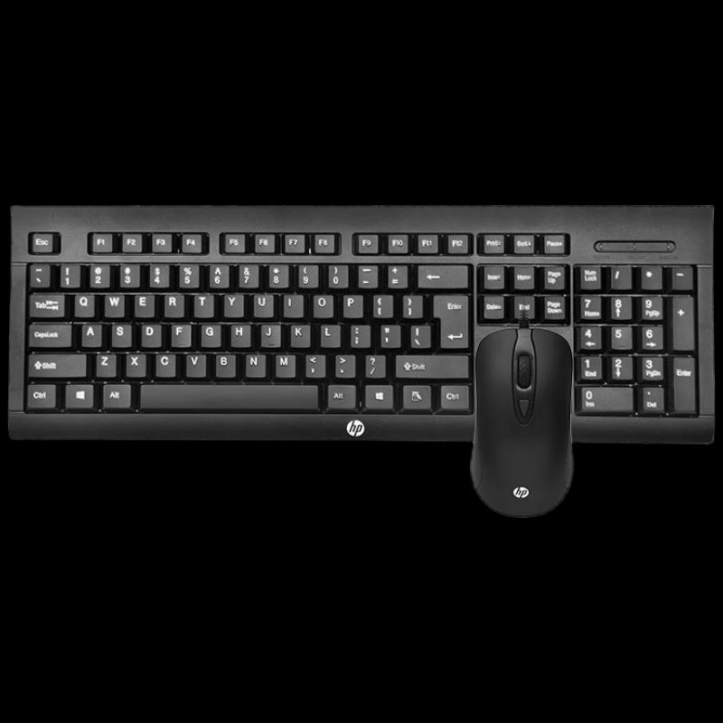 HP Проводной офисный комплект клавиатура + мышь KM100