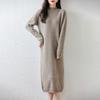 Women Sweater Dress 100% Wool TIDENOVEL O-neck Knit Long Pullover Winter Jumpers Wool Long Dress Female