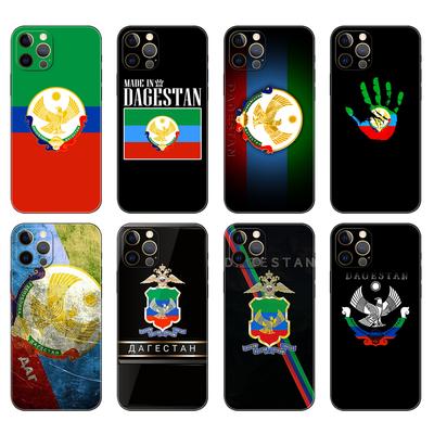 Черный чехол из ТПУ для iPhone 5 5S SE 2020 6 6S 7 8 plus x 10 XR XS 11 12 13 mini pro MAX задняя крышка Флаг Дагестана