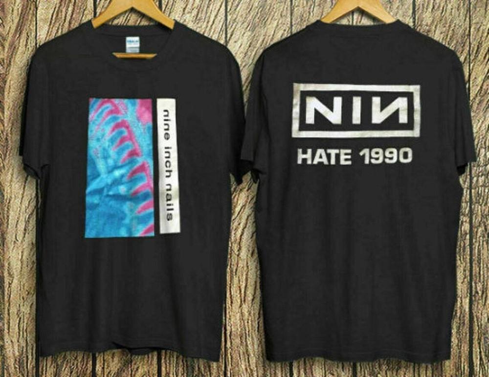 Винтажная футболка Nine Inch Nails Hate-1990, группа Rock Trent, подарок другу, унисекс
