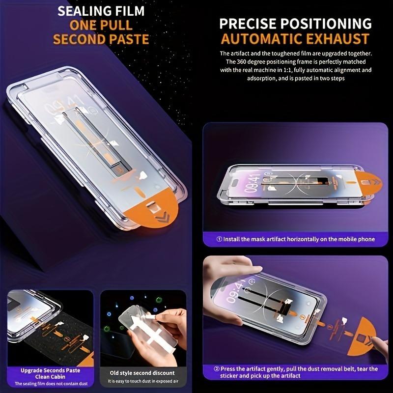 3 шт. легко установить закаленное стекло для защиты конфиденциальности, пыленепроницаемое, для iPhone 17 16 15 14 13 11 12 Pro Max Plus XR XS, защитная пленка для экрана с защитой от шпионажа