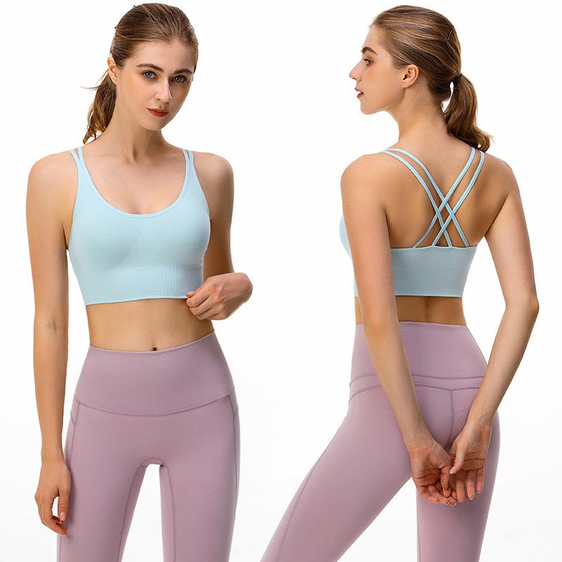Large Size Cross Beauty Back Sports Bra No Steel Ring Gather Shockproof Fitness Breathable Vest Sports Bra