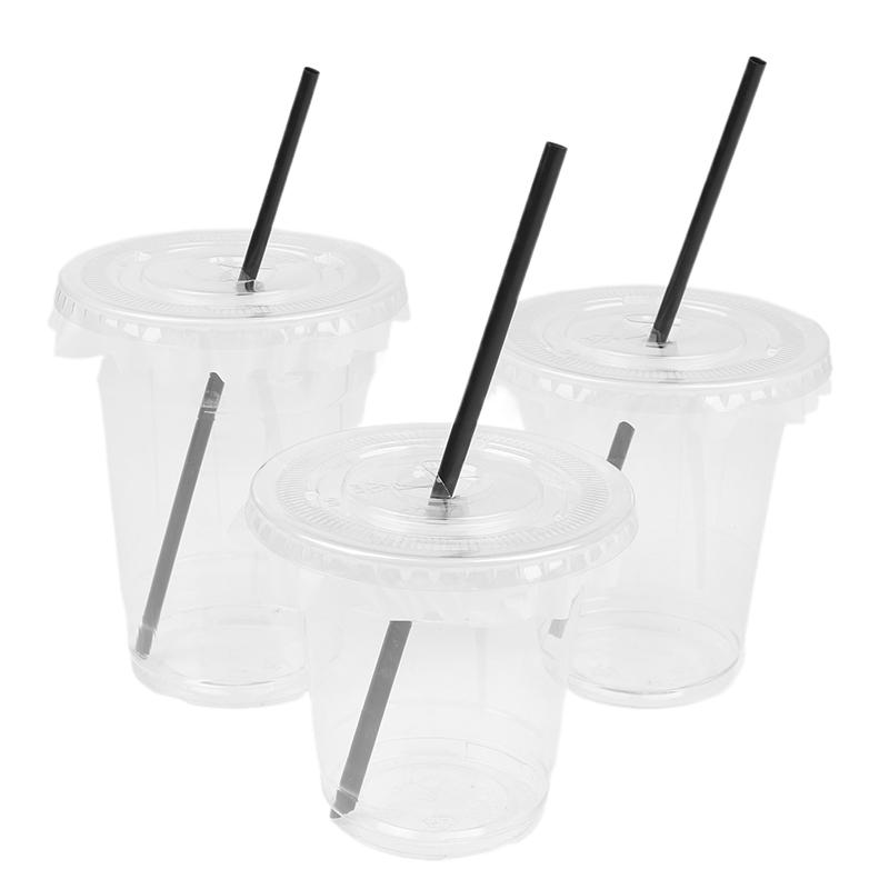 10 шт. 360/420/520 мл пластиковые стаканы с соломинками и крышками, стакан для закусок и напитков, стакан для холодных напитков, прозрачный одноразовый пластиковый стакан ПЭТ, стакан для боба-молочного чая