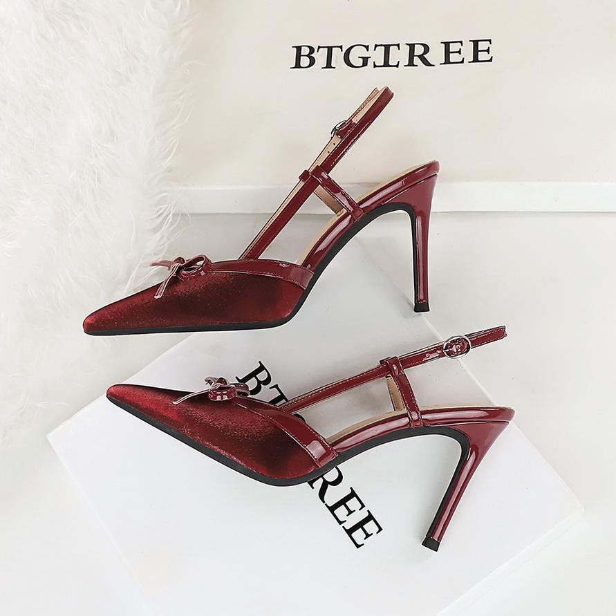 Туфли-лодочки, Тонкий каблук, Туфли на высоком каблуке с женственным темпераментом, Пустой задний ремешок, Женские туфли