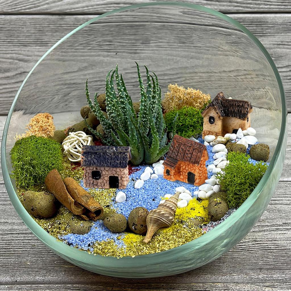 Iplusmile 8 штук Миниатюрные домики, Миниатюрные сады, Декор для микро-миниатюрного ландшафта, Миниатюрные виллы, Террариумы, Домики для миниатюрной деревни, Сделай сам