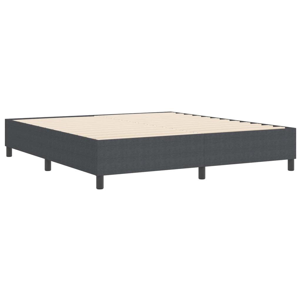 Platform Bed Frame Dark Grey 180 x 200 cm Corduroy Fabric