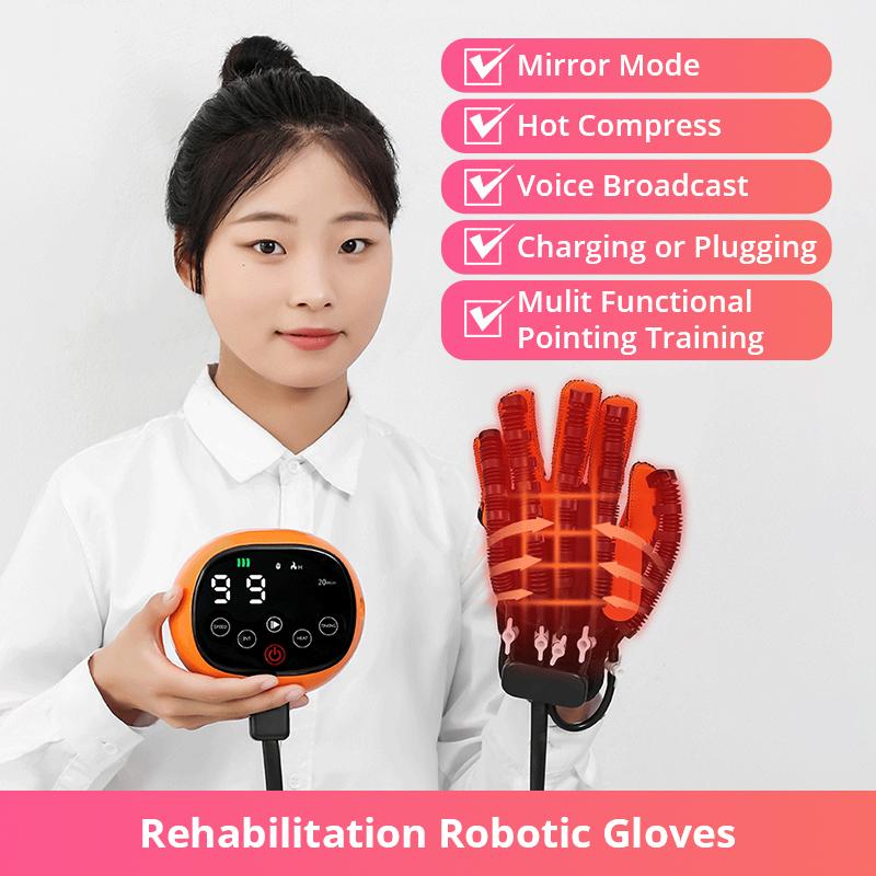 Rehabilitation Robotic Gloves with Heating Stroke Hemiplegia Hand Rehabilitation Device Finger Trainer Hand Massager