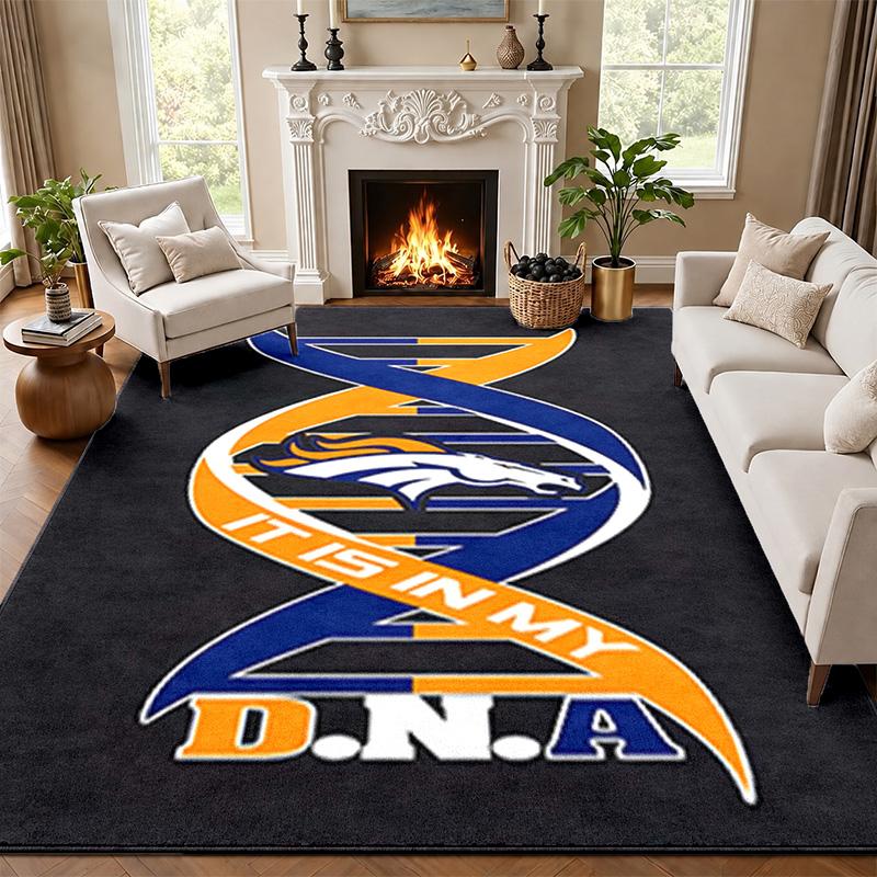 Denver Broncos Carpet Door Mat for Living Room or Bedroom Protective Mat Under Chair Office Decoration Christmas Gift Birthday Present