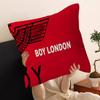 Classic B-Boy L-London Logo Pillow Covers Cartoon Sofa Decorative Home Double-Sided Printing Short Plush Cute Cushion Cover