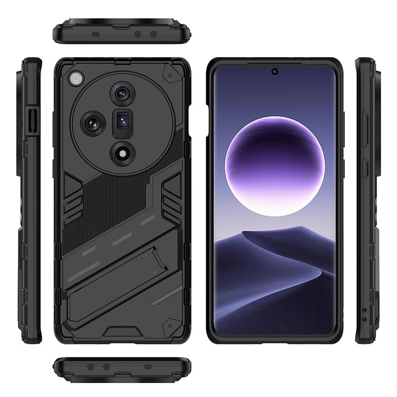 For Oppo Find X7 X6 X5 Pro Lite Ultra Punk Armor Shockproof Bumper Rugged Rubberized PC Fitted Kickstand Case Stand Holder Cover Shell