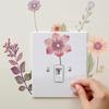 5Pcs Switch Wall Sticker Beautiful PVC DIY Wall Decals Removable Flowers Waterproof Self-Adhesive for Bedroom Bathroom