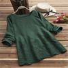 Loose Plus Size Fashionable Lace Hollow Long Sleeved Embroidered O-neck Vintage Shirt