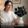 Нетоксичные 12 штук Букет Черных Роз Строительные Кубики Игрушки Модель Цветы Кирпичи Наборы Игрушек Настольное Украшение Подарки на День Святого Валентина Рождество