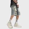 Men's American Retro Distressed Mid-Length Ripped Denim Shorts for Summer