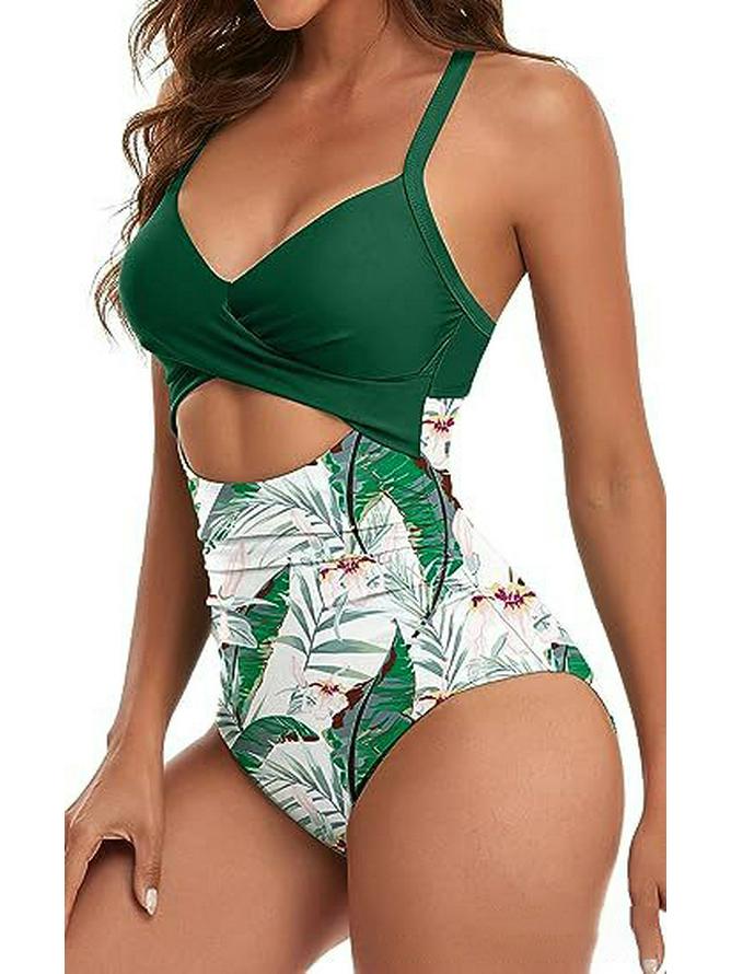 Европейский и американский женский сексуальный купальник с открытой спиной, цельный, облегающего кроя и с полым дизайном