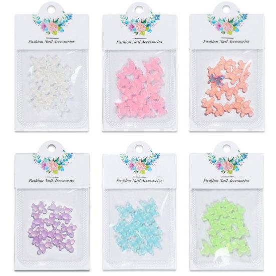 10 шт. Украшения для ногтей, яркие цвета, креативная форма, потрясающий визуальный эффект, невыцветающие светящиеся 3D-медведи, украшения для маникюра