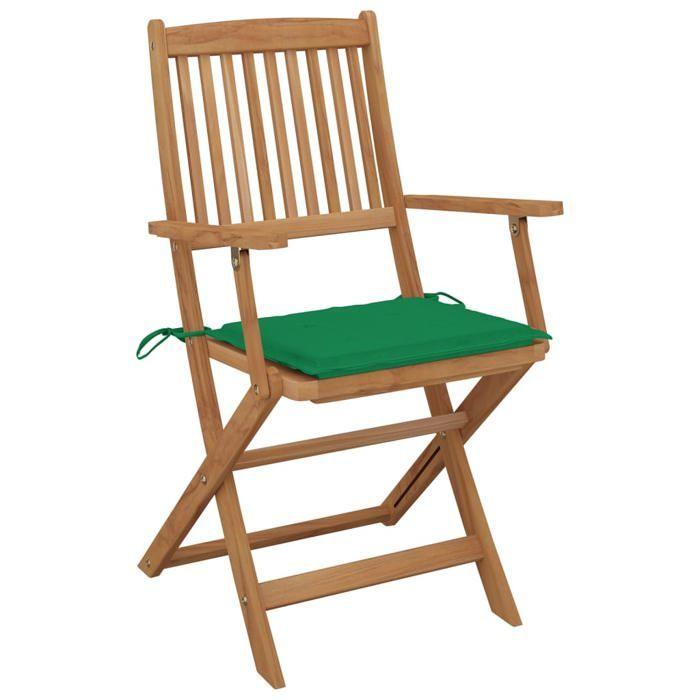 Maison Exclusive - Chaises pliantes avec coussins, 8 pièces, en bois d'acacia massif