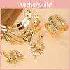 Summer Jewelry Stylish Set With Gold Finish Pendant Earrings Bracelets And Necklaces All For